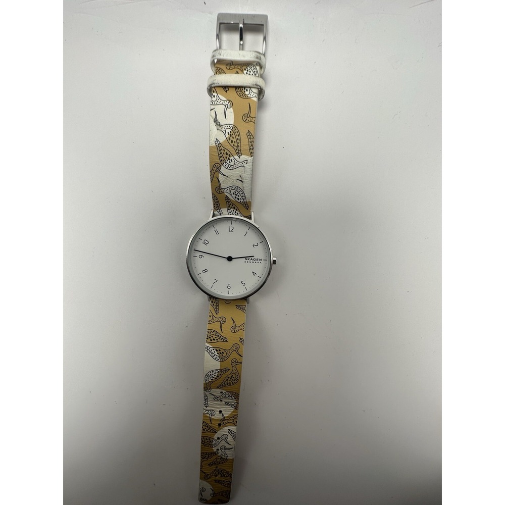 Skagen SKW2780 Aaren Bird Print‎ Ladies Watch New Battery 36MM 7.5" T86